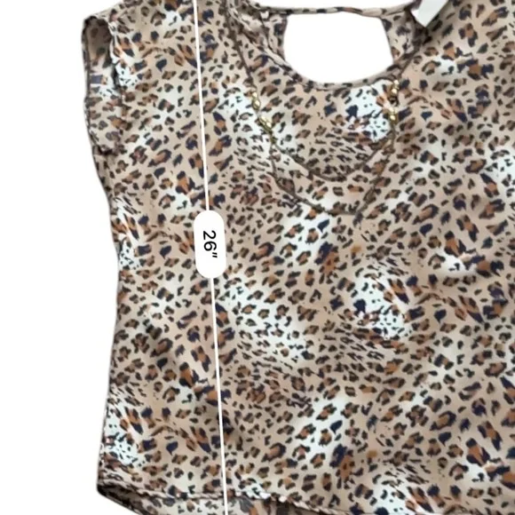 WIP Melody semi casual topshirt M scoop neck leopard print detailed back - Picture 10 of 14